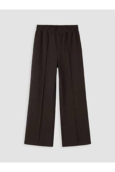 LC Waikiki Brown Wide Leg Girls' Soft Touch Sweatpants