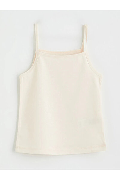 LC Waikiki Pink Square Neck Strap-Strapped Girls' Undershirt