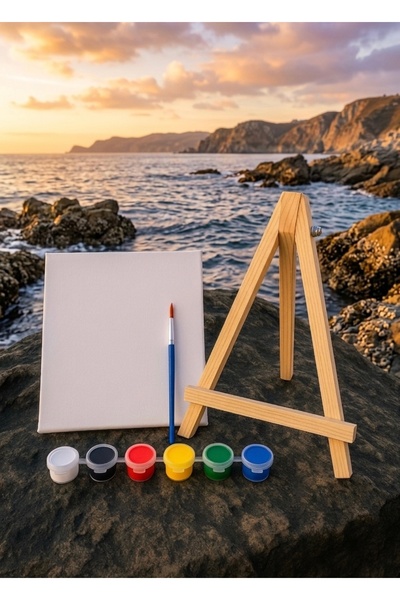 Regislunart 20x20 Tuval+Ayarlanabilir Şövale Boya Ve Fırça Seti Başlangıç set...