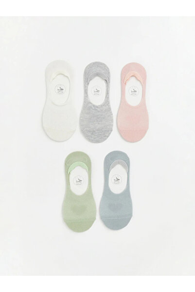 LC Waikiki Εκρού Αντιολισθητικές Γυναικείες Κάλτσες Μπαλαρίνας 5 τεμαχίων