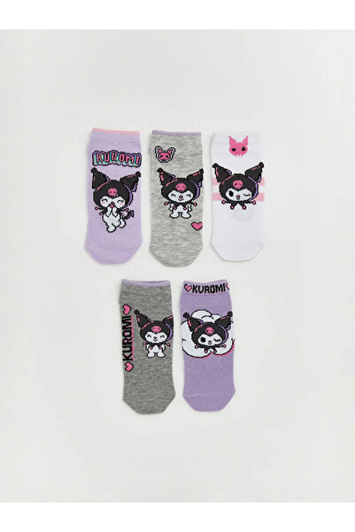 LC Waikiki Lilac Kuromi με σχέδιο για κορίτσια μποτάκια κάλτσες 5 τεμαχίων