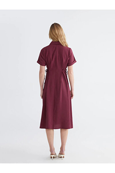 LC Waikiki Φόρεμα πουκάμισο με κορδόνι στη μέση και τσέπες στο μπούστο