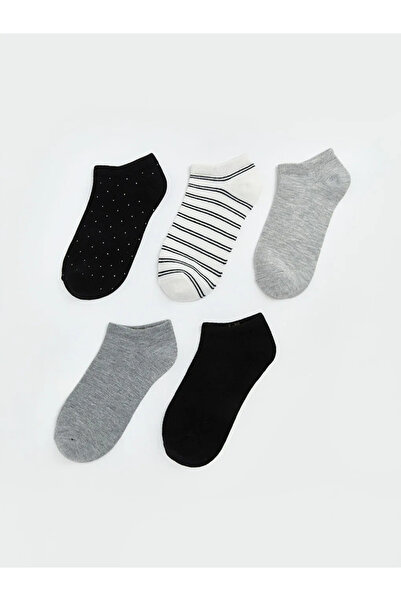 LC Waikiki Γυναικείες κάλτσες με μαύρο σχέδιο, σετ 5 τεμαχίων