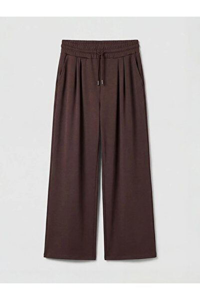 LC Waikiki Γυναικείο παντελόνι αθλητικό καφέ με ελαστική μέση, απαλό στο περι...