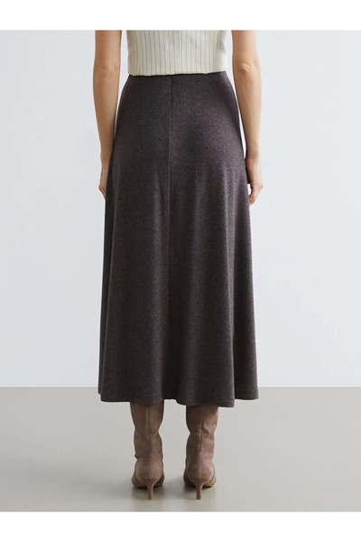 LC Waikiki Καφέ ελαστική φούστα με μέση