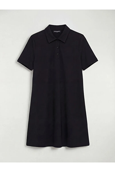 LC Waikiki Μαύρο μίνι φόρεμα Γιακάς πουκαμίσου