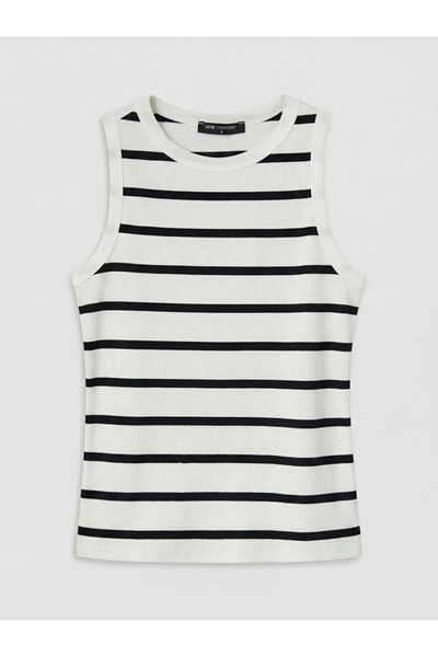 LC Waikiki Γυναικείο εσώρουχο μπεζ με ριγέ λαιμόκοψη