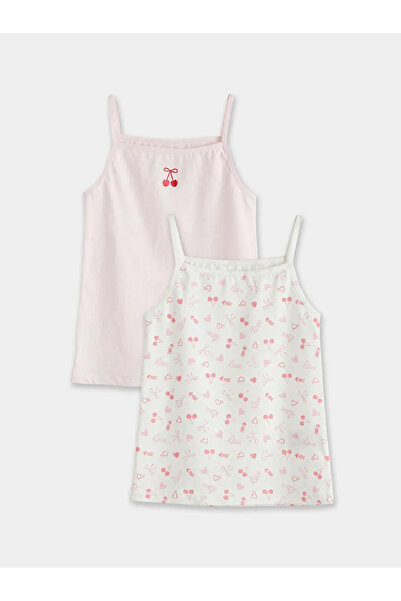 LC Waikiki Pink Rope Strap Girls' Undershirt 2-Piece Set