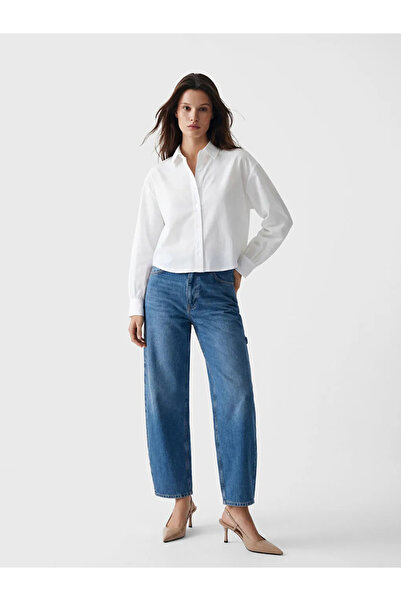 LC Waikiki Λευκό γυναικείο πουκάμισο από ποπλίνα