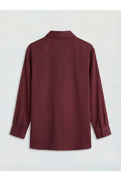 LC Waikiki Κόκκινο σατέν γυναικείο πουκάμισο