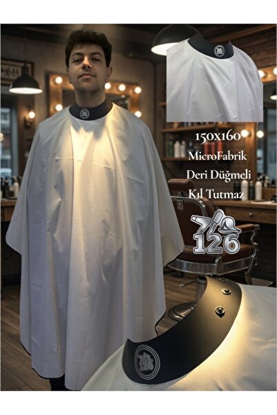 126 Professionel Barber Series 126 Profesyonel Deri Boyunlu Düğmeli MicroFabr...