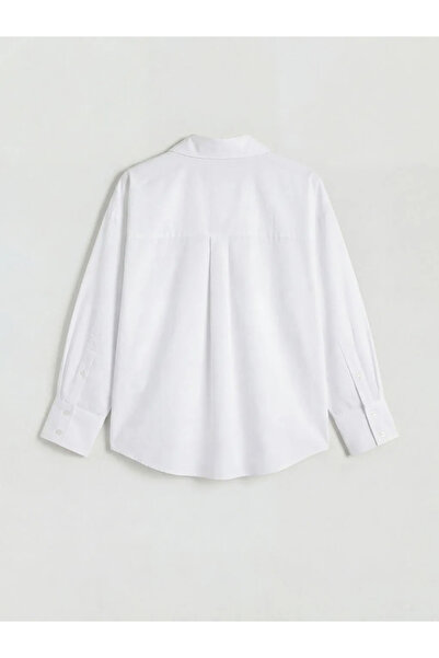 LC Waikiki Λευκό πουκάμισο με γιακά Oversize Μπλούζα Oxford