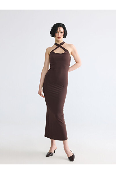 LC Waikiki RMZ GİYİM FARKİLYA Rochie mulată cu guler halter