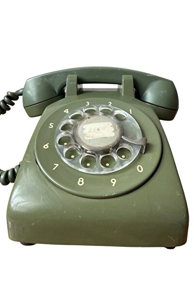 Web Yeşil Renkli Nostaljik Antika Çevirmeli Telefon