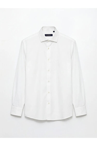 LC Waikiki Λευκό ανδρικό πουκάμισο Oxford σε κανονική γραμμή