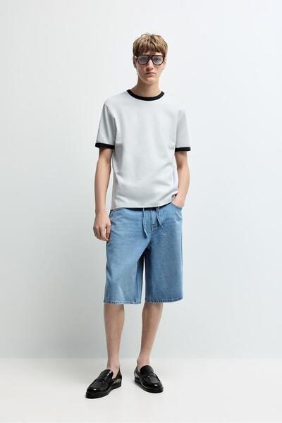 LEFTIES Baggy denim bermuda şort