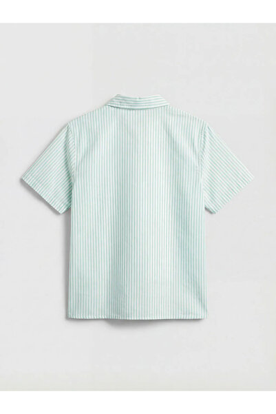 LC Waikiki Πουκάμισο για αγόρια από μείγμα λινού σε τιρκουάζ χρώμα