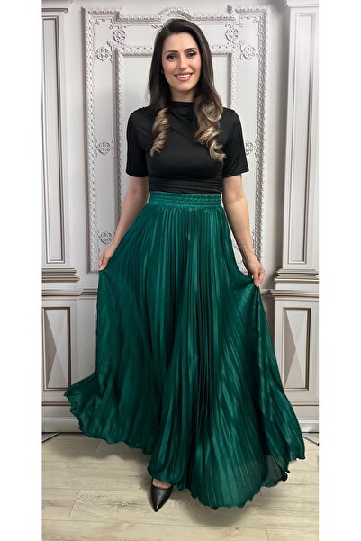 OnlyForYou Fusta lunga plisata si eleganta cu talia pe elastic