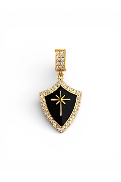 Swen Collection Siyah Mineli Zirkon Kaplama Charm