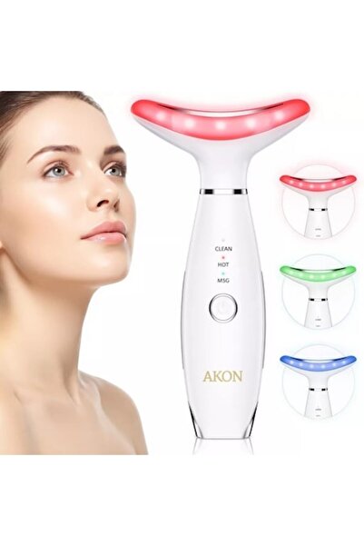 AKON ®   Aparat 3-în-1 pentru față și gât, Terapie LED, Masaj EMS, Încălzire,...