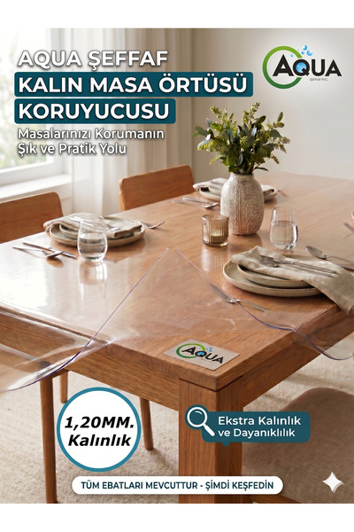 Aqua ŞEFFAF PVC MİKA - 1,20 MM. KALINLIK