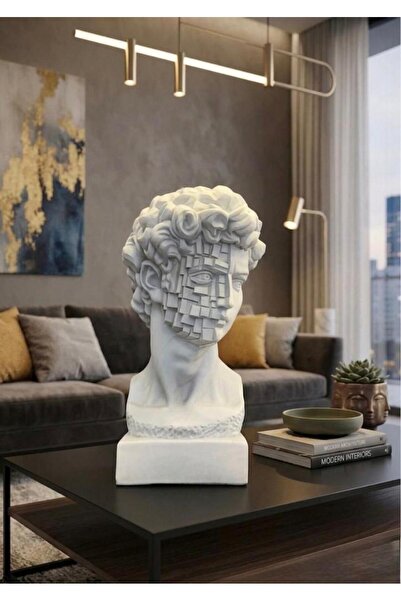 Mirsa Global Dekoratif Modern David Büst Biblo Beyaz – Dekoratif Heykel, Salo...