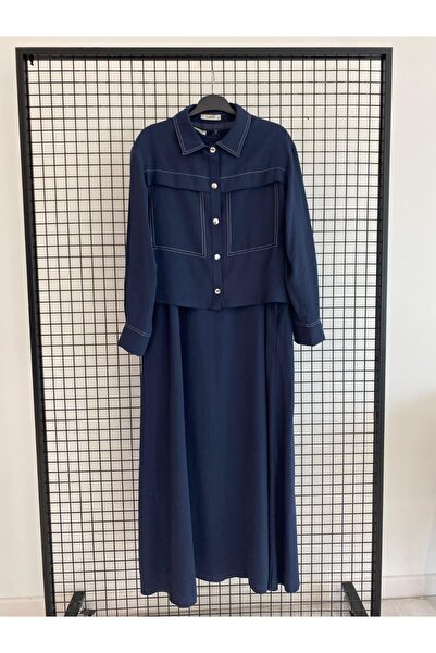 Armine TREND Zero-Sleeve Dress with Snap Detail Jacket Summer Two-Piece Set