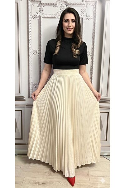 styleFlex Fusta lunga plisata si eleganta cu talia pe elastic