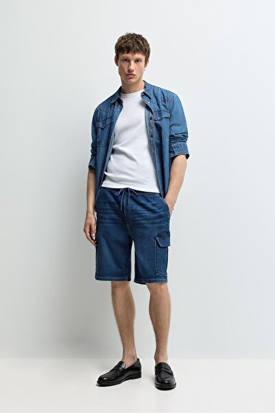 LEFTIES Denim kargo jogger bermuda