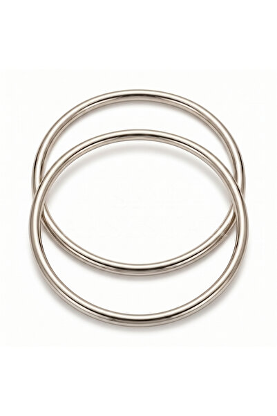 SEM AKSESUAR 13 cm Round Bag Handle Nickel 2 Pairs