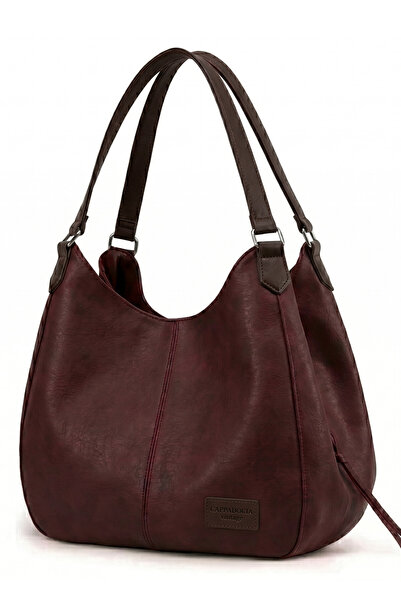 Cappadocia Vintage Myra Γυναικεία Smoky Burgundy Pu Δερμάτινη καθημερινή τσάν...