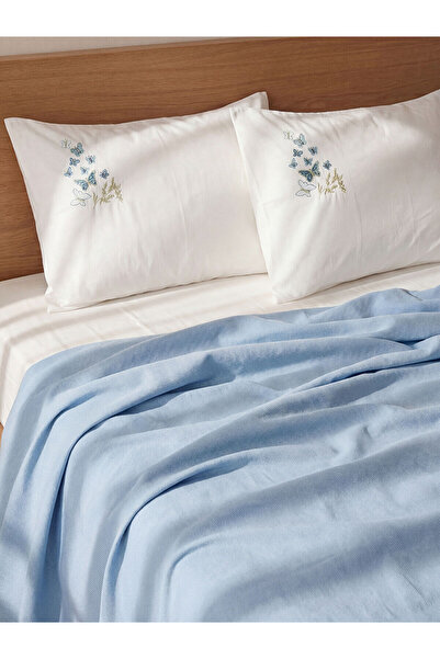 LC Waikiki Trendlucky Butterfly Embroidered Pillowcase with Difference in Col...