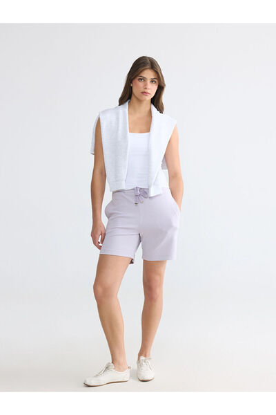 LC Waikiki Özmarka New Season Lilac Elastic Waist Soft Touch Women's Shorts