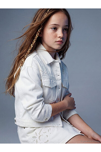 LC Waikiki Κοριτσίστικο τζιν μπουφάν με λεπτομέρειες σε σχήμα φτερούγας