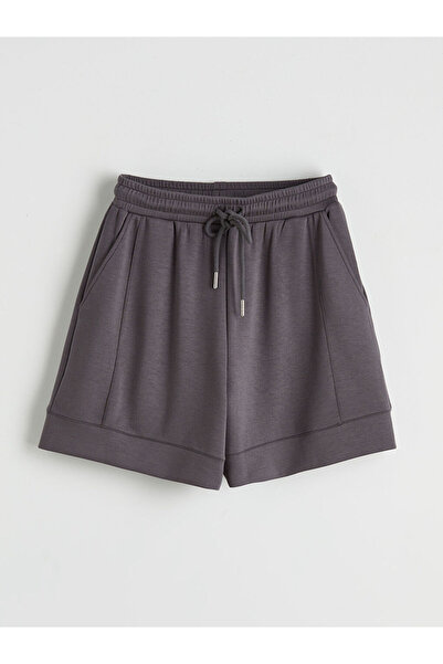 LC Waikiki Anthracite Elastic Waist Women's Shorts