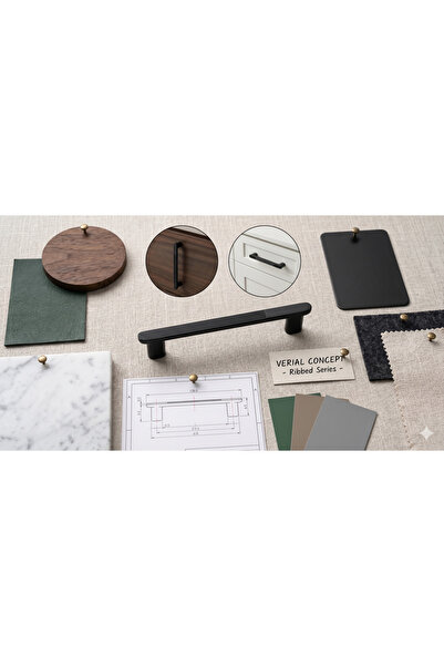 verial 903 zamak metal lüks mobilya kulbu mat siyah 192mm