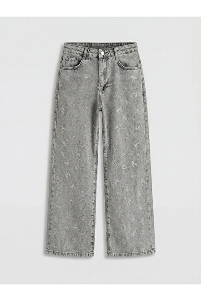 LC Waikiki Pantaloni de jeans pentru fete Wideleg Stone