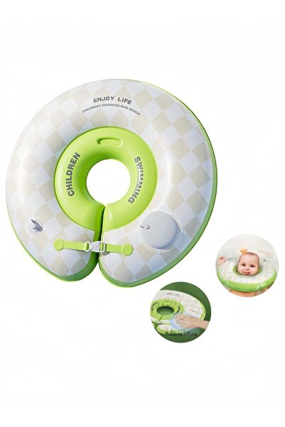 ENJOY LİFE حلقة سباحة للأطفال من عمر 0-8 أشهر، لا حاجة لمضخة هواء، نفخ يدوي.