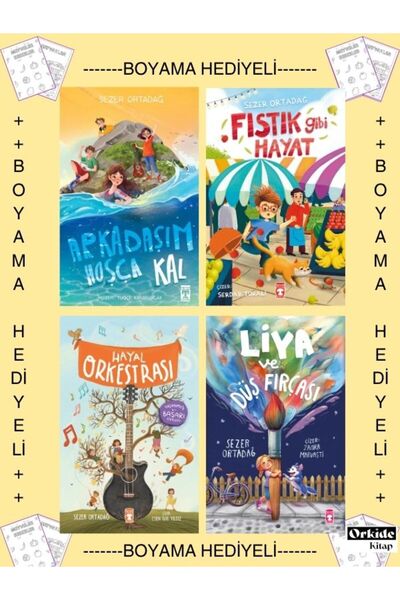 Timaş Yayınları Boyamalı - Arkadaşım Hoşçakal - Fıstık Gibi Hayat , Hayal Ork...