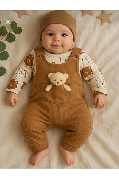 EM&FA TEKSTİL Teddy Bear Baby Romper - Bodysuit and Jumpsuit – 3-6-9 Months B...