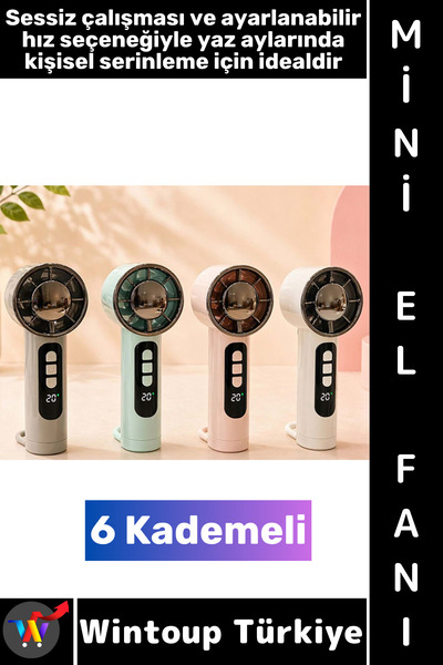 Wintoup #Vantilatör Kompakt Mini Çanta Boy Gündelik Seyahat Tipi Taşınabilir ...