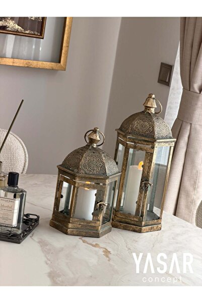 YASAR CONCEPT Lunaris Metal Masa Üstü Feneri Set
