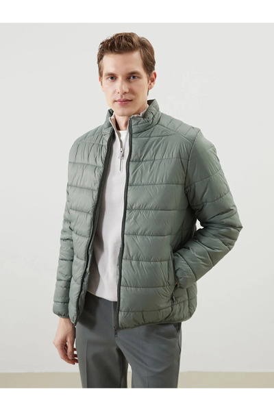 LC Waikiki Lcwaikiki Classic Green Standard Fit Stand Collar Men's Puffer Jacket