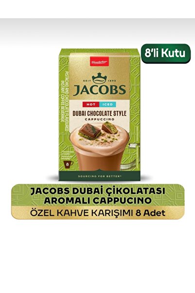 jacop Jacops Dubai Çikolatası Aromalı Cappucino Özel Kahve Karışımı 8’li Kutu...