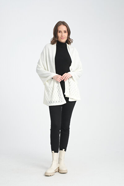 CebeTriko Πλεκτό σάλι ώμου με διάτρητο σχέδιο – Κομψό γυναικείο σάλι