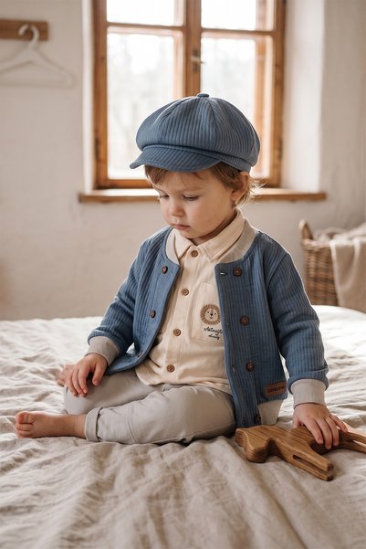 CELYSE Wild One Baby Boy 4-Piece Cotton Jacket Set - Light Blue