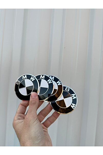 OEM SİYAH BMW Logolu Alüminyum Metal Premium Jant Göbeği Arması Yapıştırma 65...