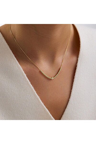 Sembol Gold 14 Ayar Altın Top Detaylı Zincir Kolye 42+3 cm 1,25 Gram