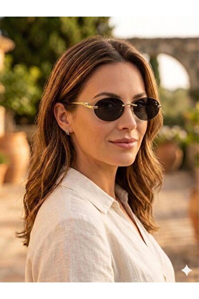 viberia Oval Elegant Luxury Women's Sunglasses Gold Silver Yellow Silver