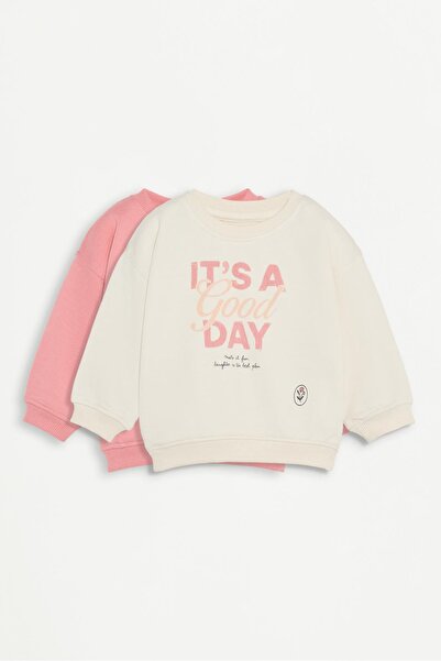 LEFTIES 2'li kontrast sweatshirt paketi